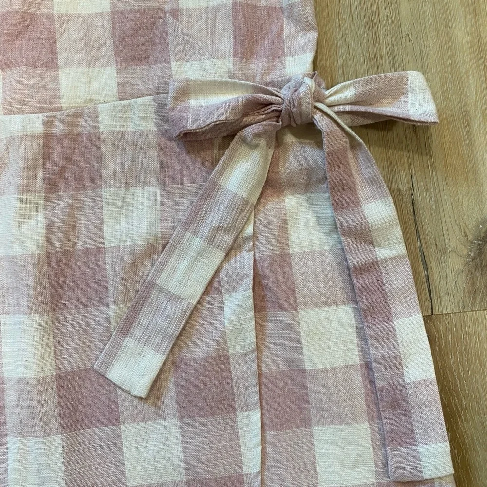 SweetSalt Faux Wrap Mauve Buffalo Plaid Dress Size S - Picture 3 of 13